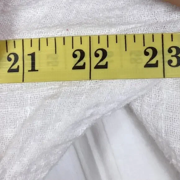 NWOT SABO SKIRT Dress M Ivory Gauze Long Sleeve Pocket Button Lined Cotton